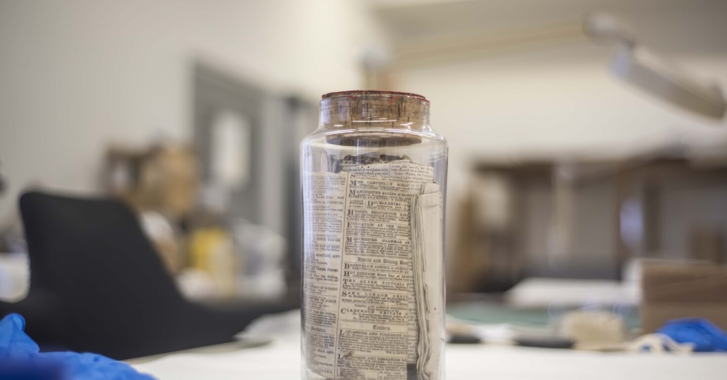 The time capsule that was recovered from the museum. Image: Chris Payne